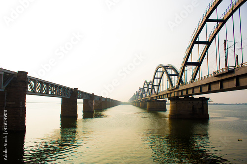 The Godavari Arch Bridge is a bowstring-girder bridge that spans the Godavari River in Rajahmundry, India. It is the latest of the three bridges that span the Godavari river at Rajahmundry. 