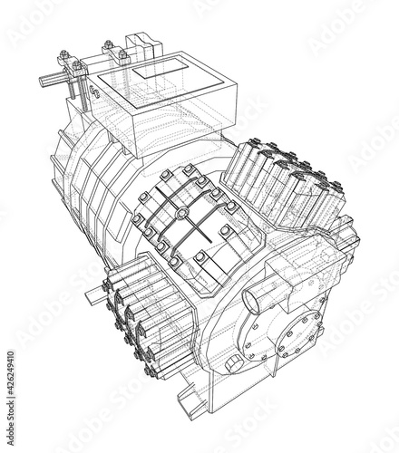 Air conditioning compressor. Vector