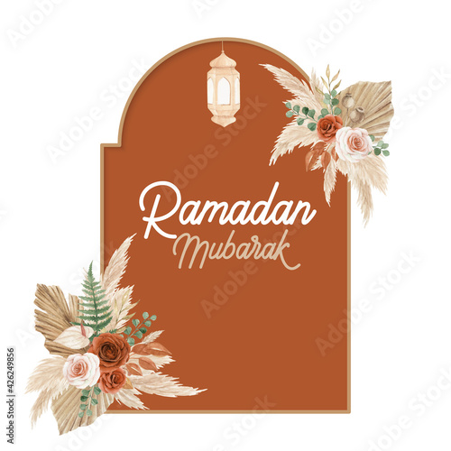 Ramadan Mubarak Greeting card template 