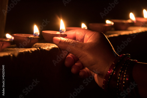 Diwali is a festival of lights and one of the major festivals celebrated by Hindus, Jains, Sikhs and some Buddhist, notably Newar Buddhist. The festival usually lasts five days. photo