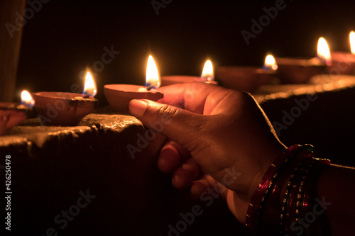 Diwali is a festival of lights and one of the major festivals celebrated by Hindus, Jains, Sikhs and some Buddhist, notably Newar Buddhist. The festival usually lasts five days. photo