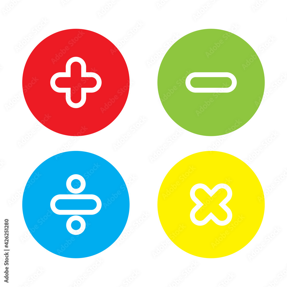 minus, plus, divide, multiplication sign icon isolated vector minus, plus, divide, multiplication sign icon isolated vector