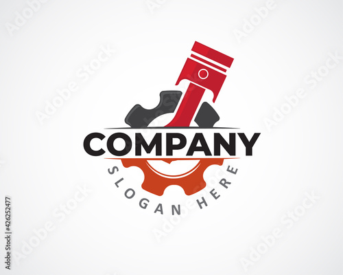 automotive service machine logo design illustration