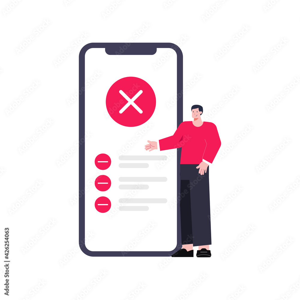 illustration requesting access denied via smartphone illustration requesting access denied via smartphone