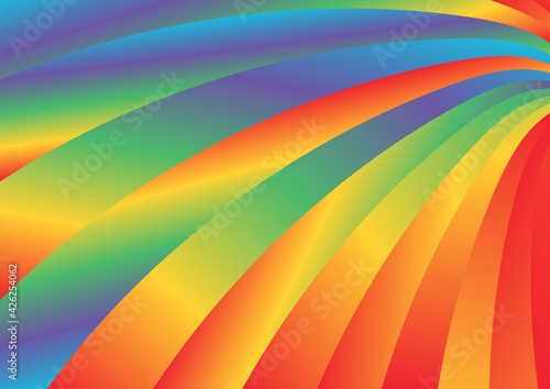 Red Yellow and Blue Abstract Gradient Curved Stripes Background Graphic