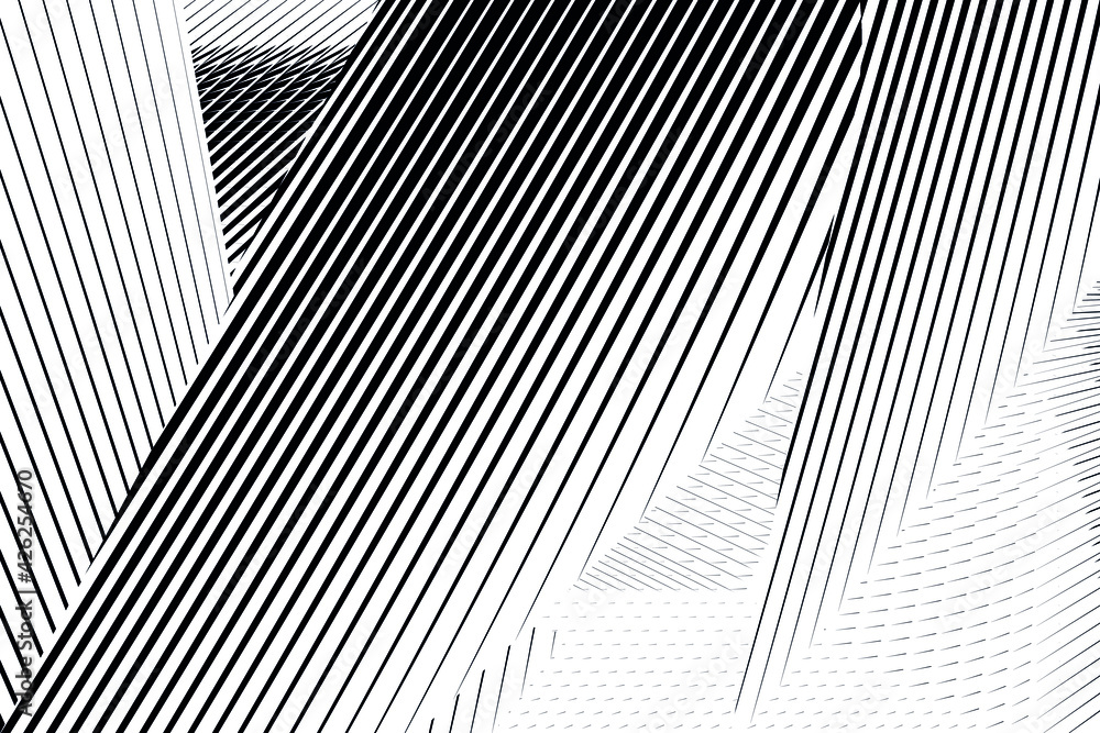 Geometric dynamic pattern, halftone lines background, vector modern design texture.