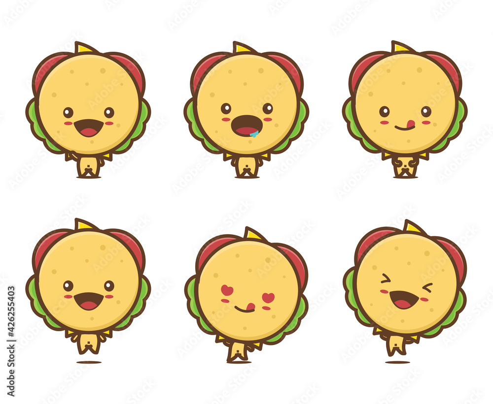 cute burger character cute burger character