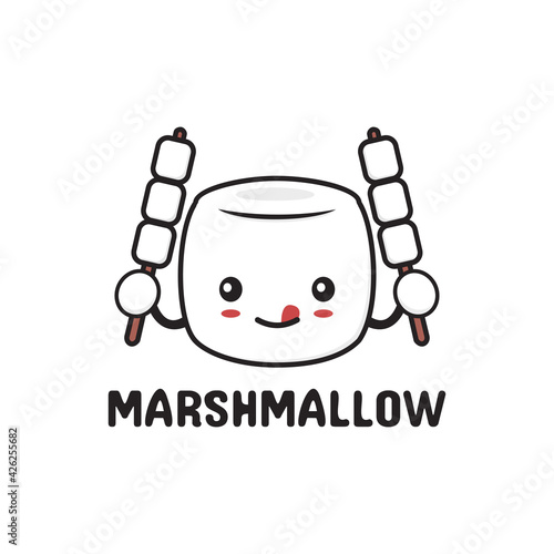 cute marshmallow food character