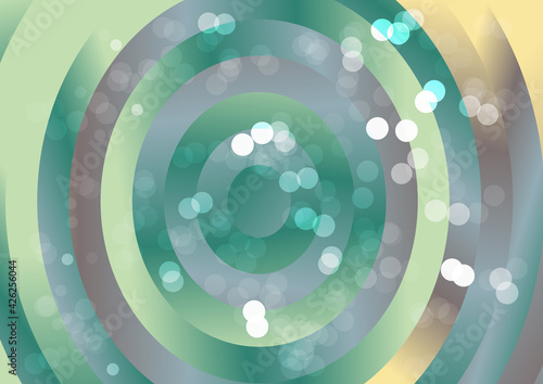 Grey Brown and Green Abstract Concentric Circles Background