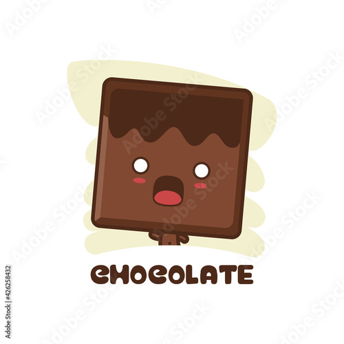 cute chocolate bar character mascot