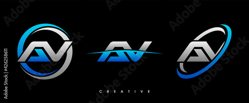 AV Letter Initial Logo Design Template Vector Illustration