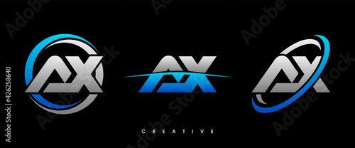 AX Letter Initial Logo Design Template Vector Illustration