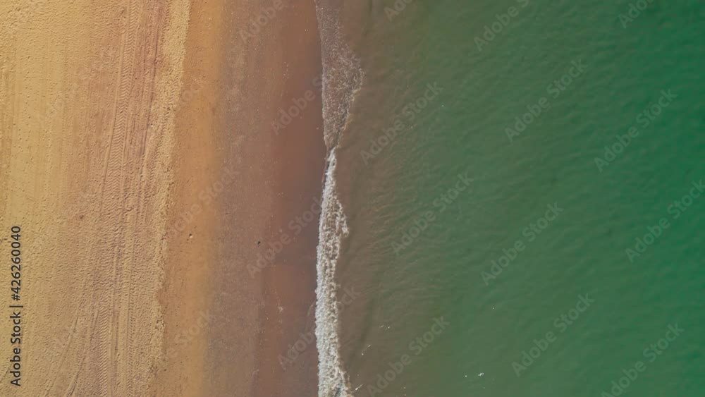 Aerial view of calm beach waves Aerial view of calm beach waves