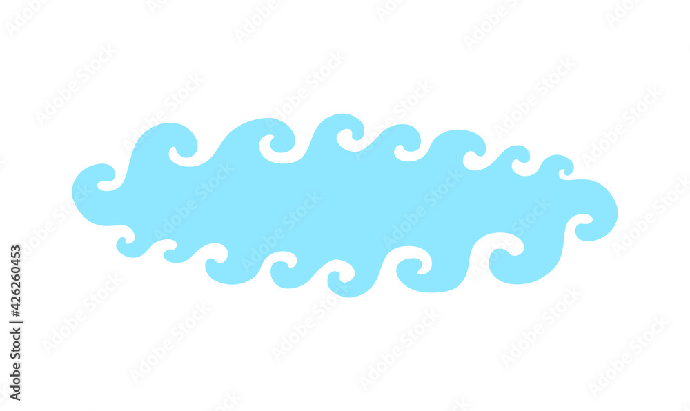 Vector illustration of curvy asian-style cloud. Vector isolated on white. Vector illustration of curvy asian-style cloud. Vector isolated on white.