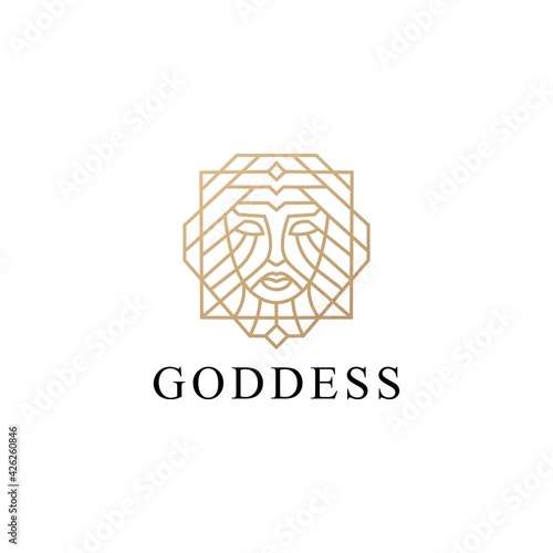 goddess woman girl female logo vector icon illustration