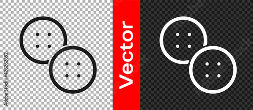 Black Sewing button for clothes icon isolated on transparent background. Clothing button. Vector