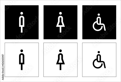 Murais de parede male and female toilet symbols