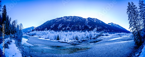 Karwendel and Wetterstein Mountains at Wallgau - Bavaria photo