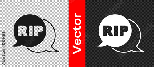 Black Speech bubble rip death icon isolated on transparent background. Vector