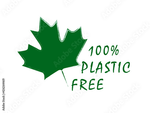 Plastic free product sign for labels - stock vector