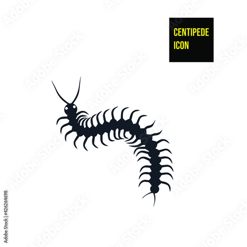 Fotografia, Obraz Centipede icon - stock illustration. An icon of centipede.