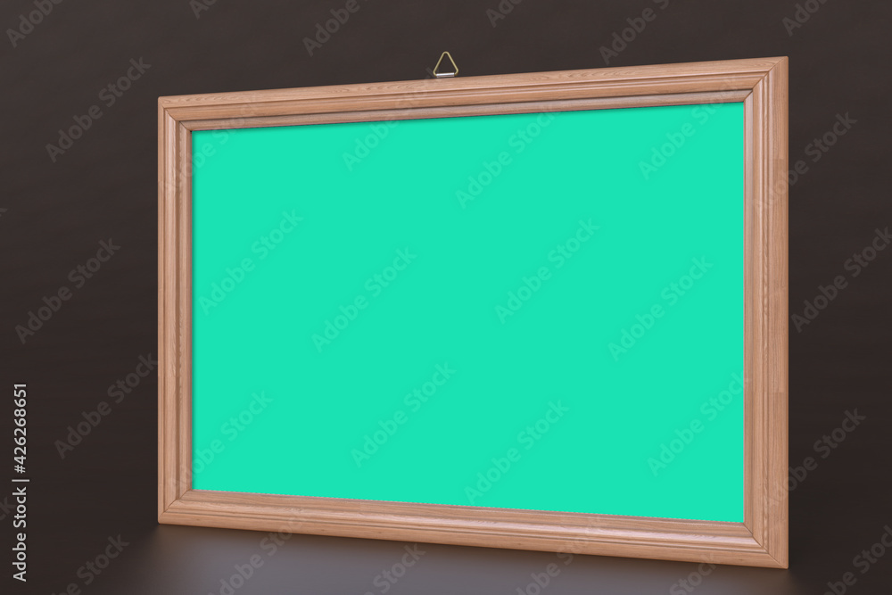 3d blank wood hanging photo frame mockup interior design 3d blank wood hanging photo frame mockup interior design