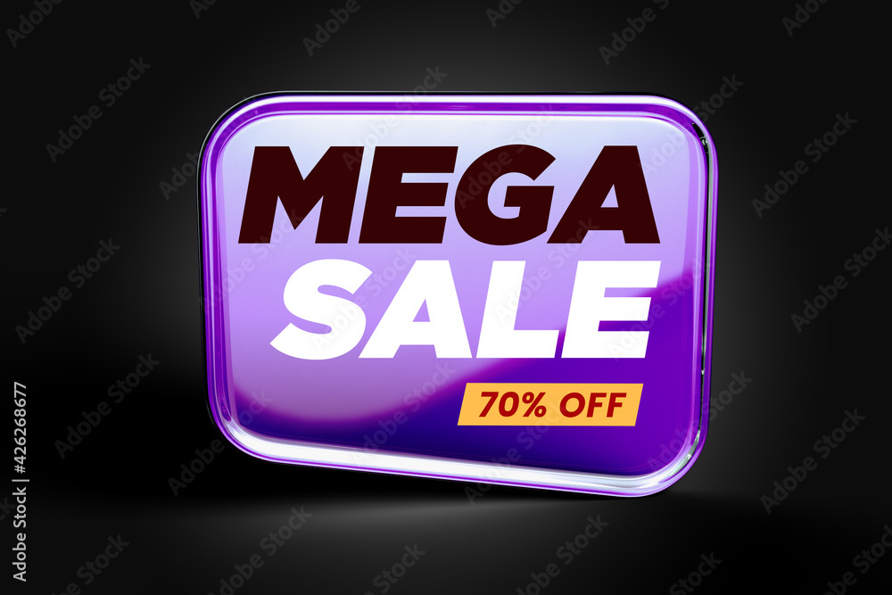 Mega sale 3d banner design Mega sale 3d banner design
