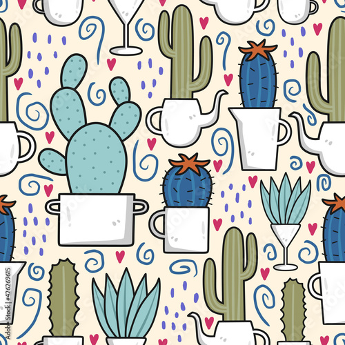 Seamless pattern with llama...