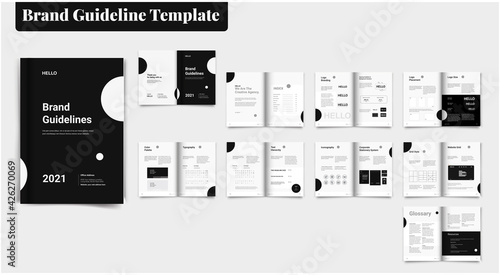 Brand Guideline Template Black Brand Style Guideline Book Brochure Layout Brand Style Guide Brand Manual Brand Identity 
