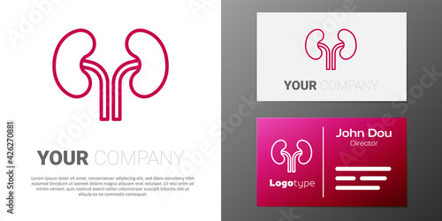 Logotype line Human kidneys icon isolated on white background. Logo design template element. Vector