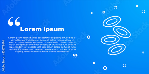 White line Medical hemoglobin erythrocytes icon isolated on blue background. Vector