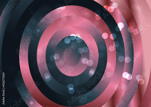 Black Red and Blue Gradient Concentric Circles Background Illustration