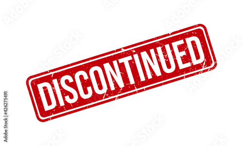 Discontinued Rubber Stamp. Discontinued Grunge Stamp Seal Vector Illustration