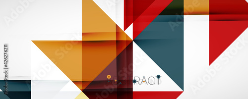 Geometric abstract background. Techno color triangle shapes. Vector illustration for covers  banners  flyers and posters and other designs