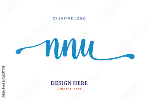 NNU lettering logo is simple, easy to understand and authoritative photo