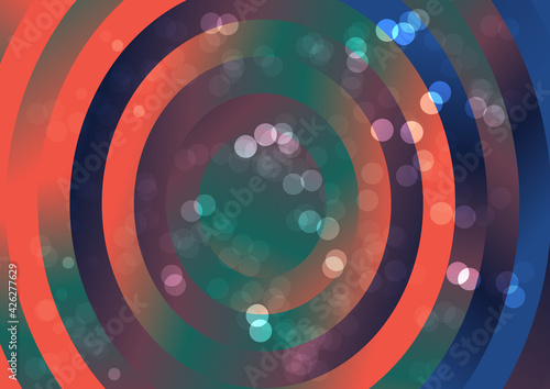 Red Green and Blue Concentric Circles in Bokeh Background