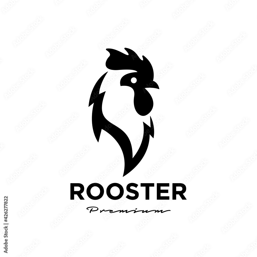 Fototapeta premium Rooster icon logo design template Vector Illustration