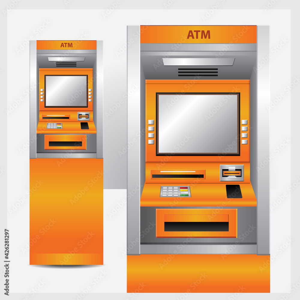 Atm. Vector Illustration Automatic Teller Machine Atm. Vector Illustration Automatic Teller Machine