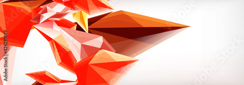 Vector 3d triangles and pyramids abstract background for business or technology presentations, internet posters or web brochure covers