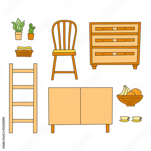 ナチュラルな家具のセット