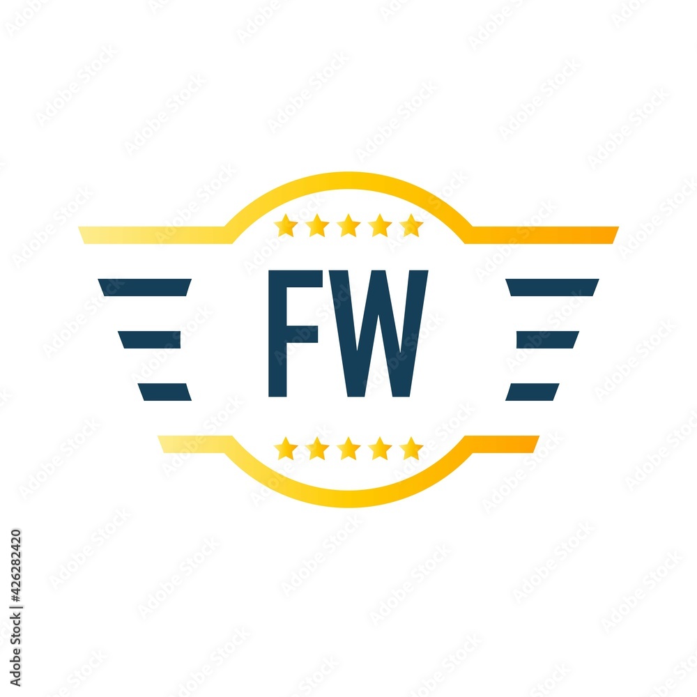 Initial Letter FW Wing Logo Design Template. Creative Wing template ...