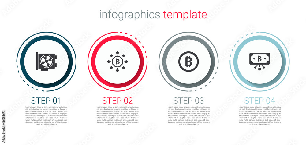 Set Video graphic card, Blockchain technology Bitcoin, and with circuit. Business infographic template. Vector Set Video graphic card, Blockchain technology Bitcoin, and with circuit. Business infographic template. Vector