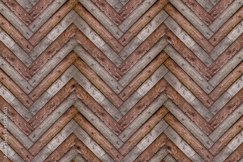 Wallpaper Mural Background image of a brown wood grain herringbone pattern Torontodigital.ca