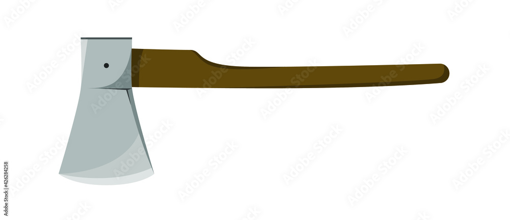 Axe with wooden handle on white background Axe with wooden handle on white background