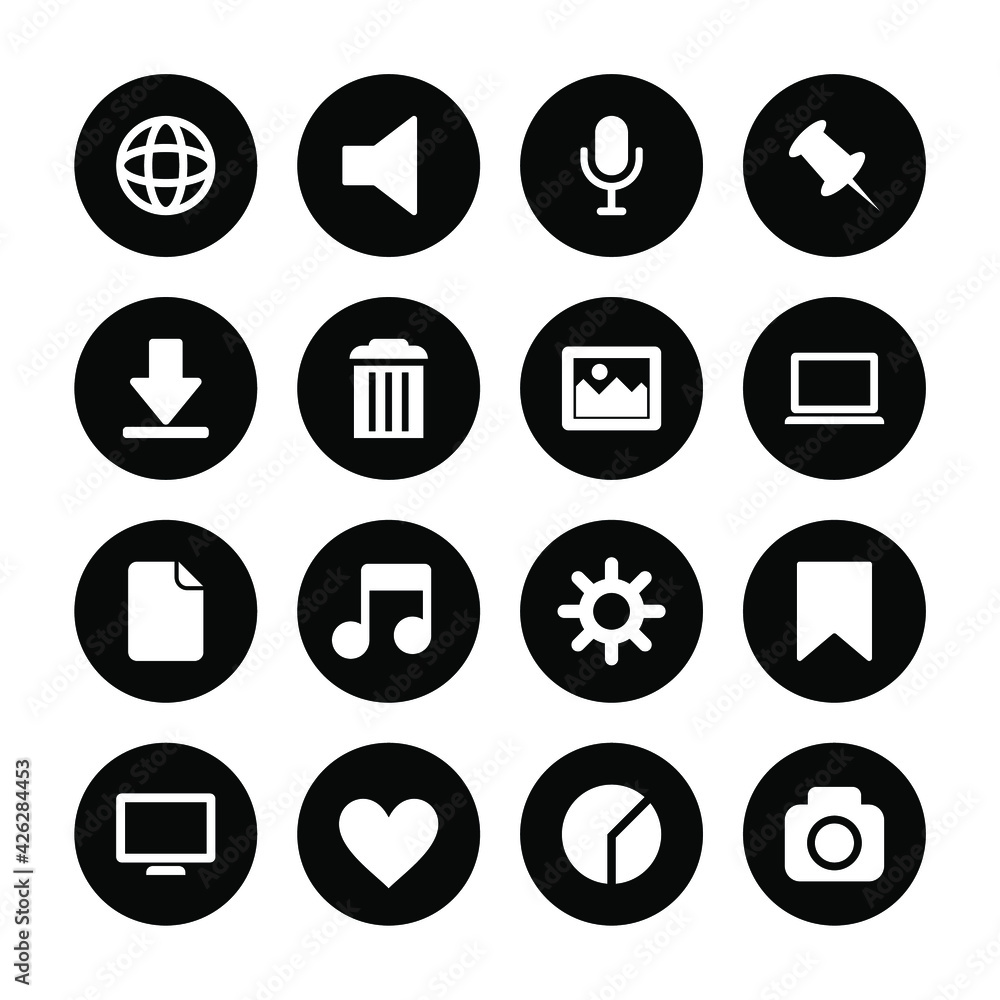 website and internet icon in black color website and internet icon in black color