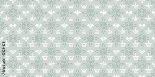Background pattern in retro style with floral ornament, wallpaper. Seamless pattern, texture for your design. Vector image 
