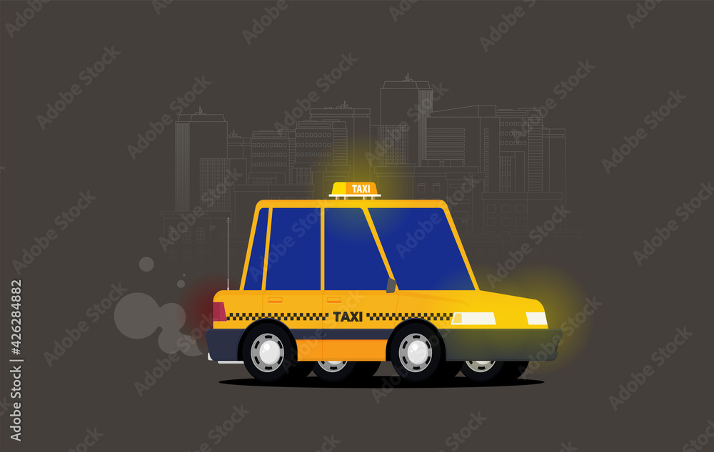 Taxi graphic design in flat style Taxi graphic design in flat style