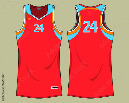 Singlet women basketball jersey sports design vector template
