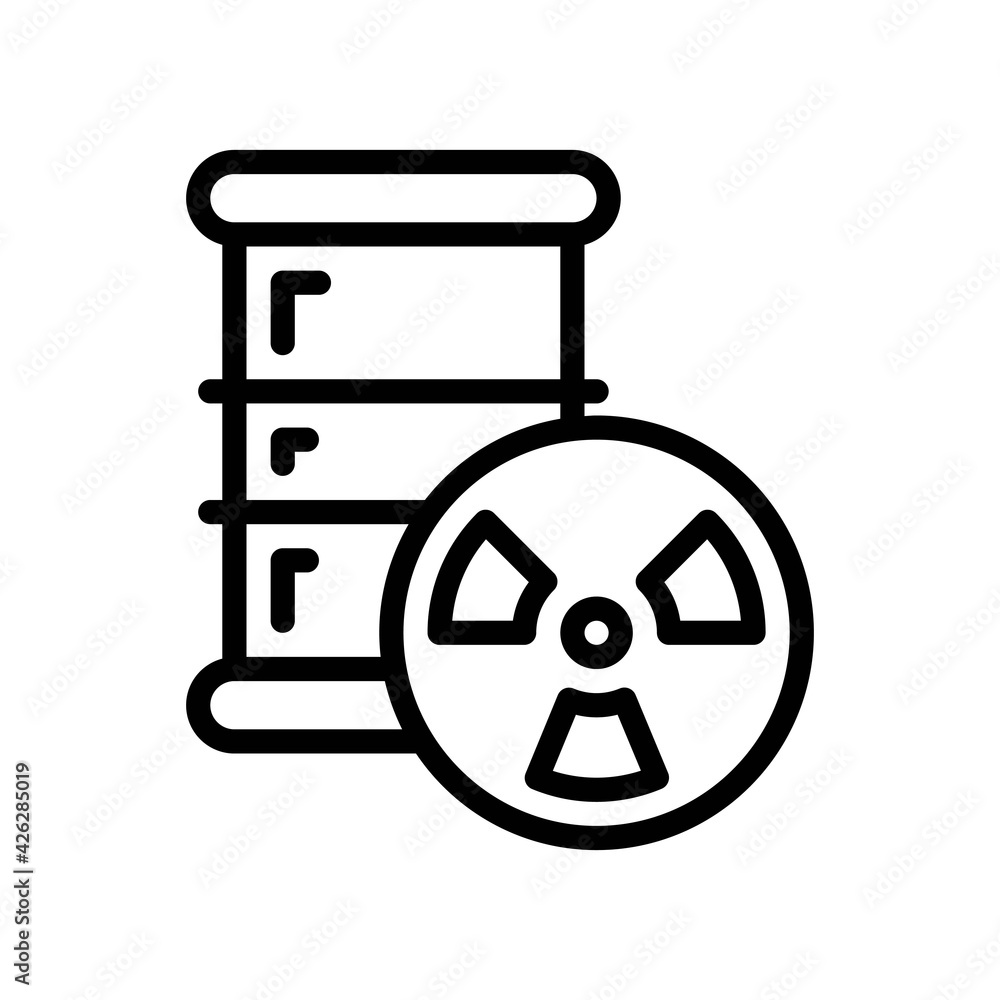radiation icon in line style isolated on white background. EPS 10 radiation icon in line style isolated on white background. EPS 10