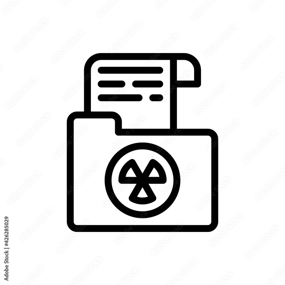radiation icon in line style isolated on white background. EPS 10 radiation icon in line style isolated on white background. EPS 10